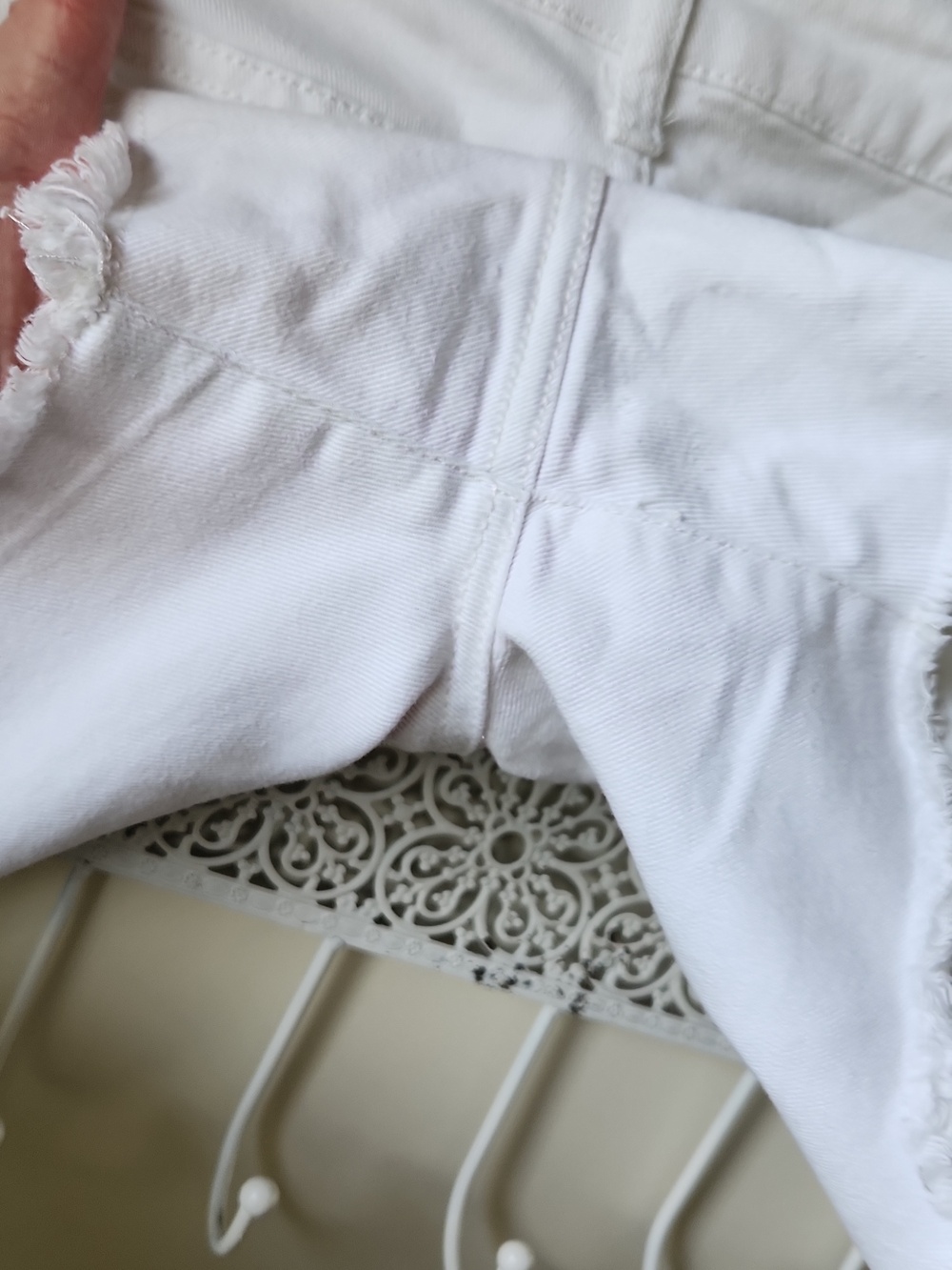 Plus 16 White Denim Shorts fringe‎ BOHO - Picture 8 of 14